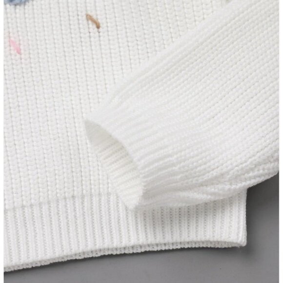 Baby Girl 1st Birthday Outfit Fall Baby Knit Sweater Chunky Baby Sweater Infant - Picture 5 of 5